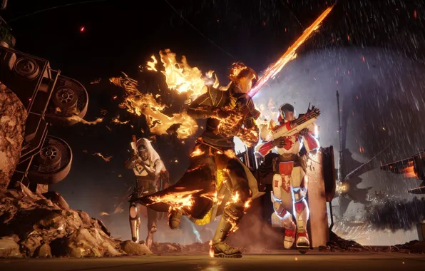 Fire, flame, sword, gun, game, armor, weapon, ken