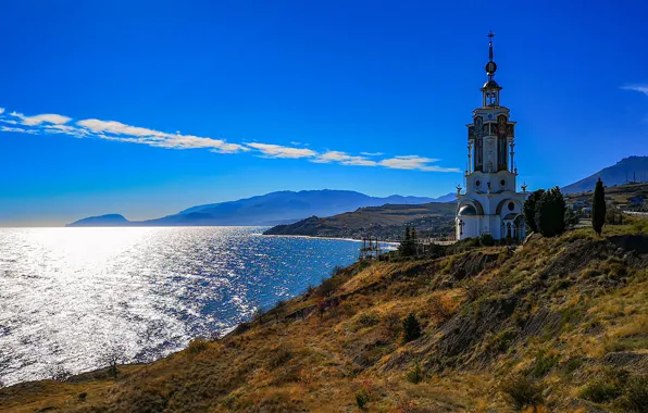 Picture sea, landscape, nature, coast, Crimea, the lighthouse temple, Yuri Chernov