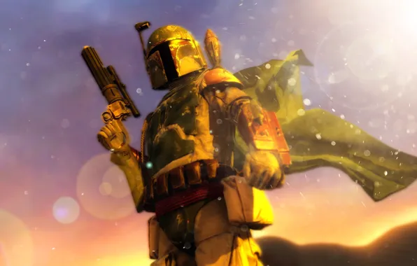 Picture Star Wars, bounty, hunter, Boba Fett, mandalorian