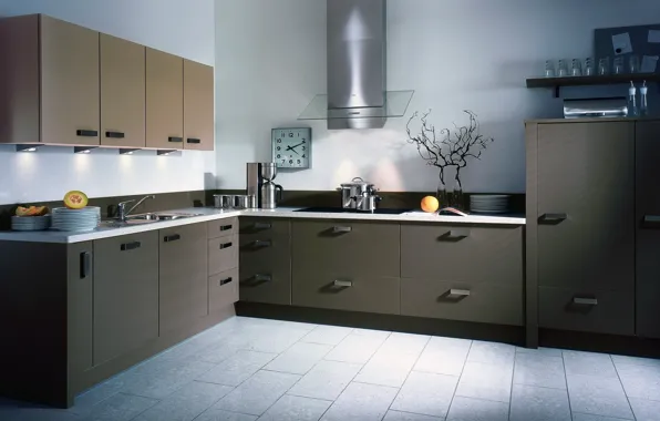 Style, grey, watch, kitchen, dishes, fruit, order