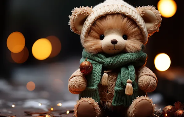 Toy, bear, Christmas, bear, New year, bear, Teddy, soft toy