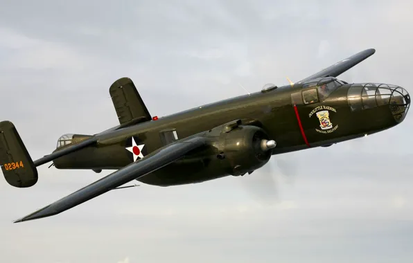 The sky, flight, retro, the plane, bomber, B-25 Mitchel