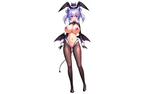 Girl, sexy, cleavage, blouse, legs, boobs, anime, wings