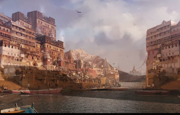 The city, building, home, harbour, Estudio Mat, huion