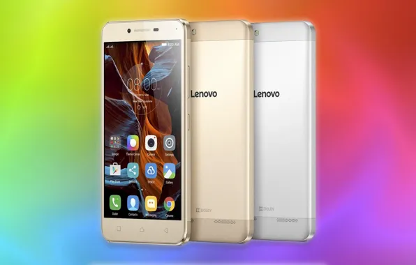 Silver, Golden, dolby, colorful background, Lenovo, smartphones