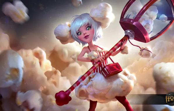 Girl, hon, pearl, art, popcorn, Heroes of Newerth, Popcorn Pearl