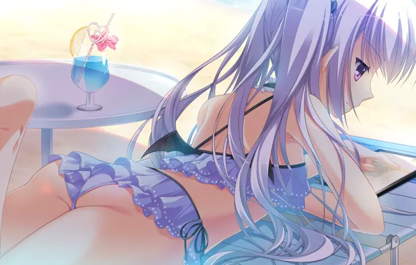 Picture girl, sexy, ass, long hair, boobs, anime, beautiful, pretty