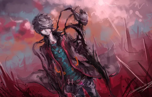 Blood, the demon, art, guy