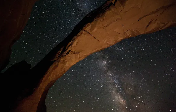 Picture the sky, night, arch, the milky way