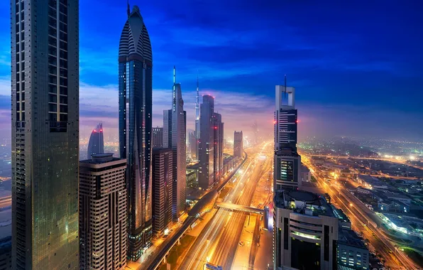 The city, lights, excerpt, UAE