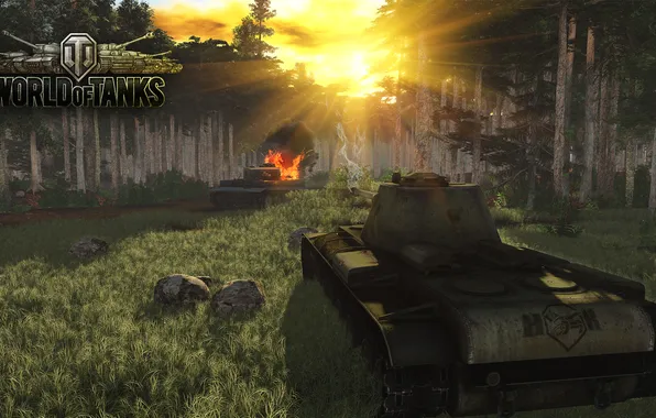 Forest, tiger, art, Tiger, tanks, WoT, World of Tanks, S. T. V. O. L.