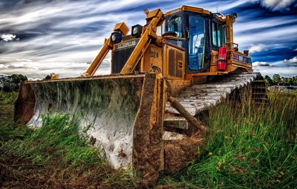 Picture bulldozer, caterpillar, heavy machinery