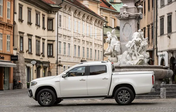 Picture white, Mercedes-Benz, home, area, side, pickup, 2018, X-Class