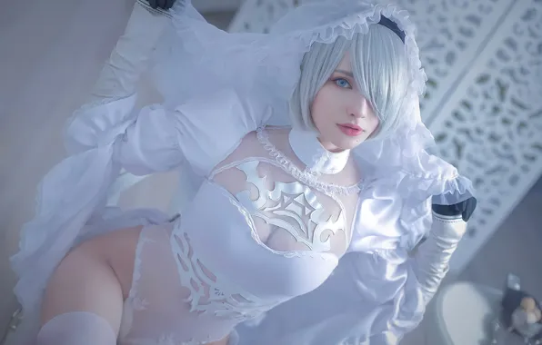 Girl, sexy, cosplay, costume, Nier Automata, Yorha