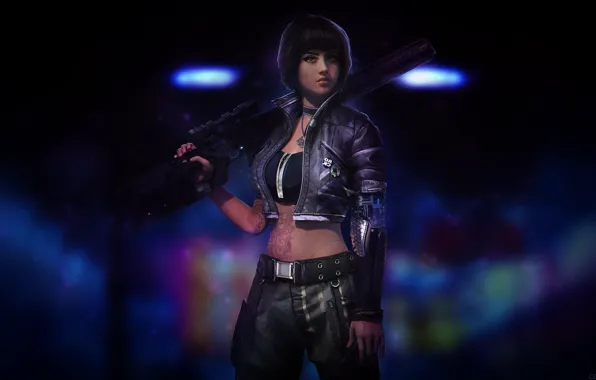 Girl, Gun, Style, Girl, Weapons, Fantasy, Gun, Marine