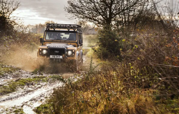 Dirt, Land Rover, Yellow, SUV, Defender, Land Rover, 2021, 405 hp