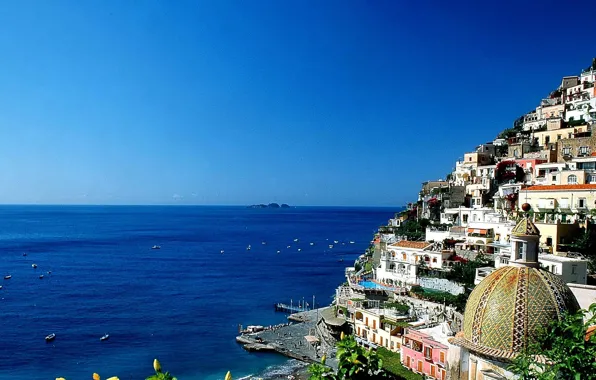 Picture sea, the city, Italy, Amalfi