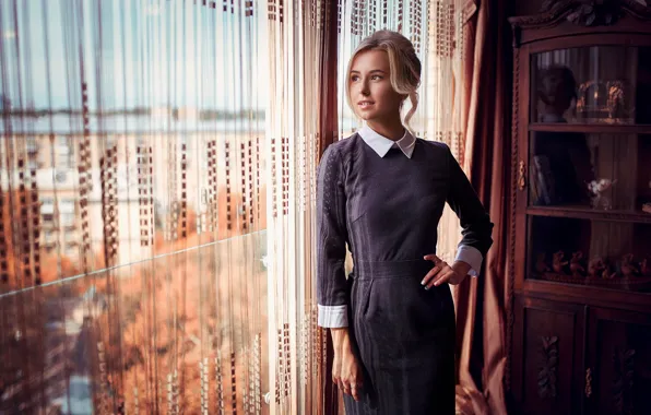 Picture pose, model, portrait, interior, makeup, figure, dress, hairstyle