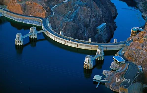 Picture mountains, river, AZ, USA, Nevada, the Hoover dam