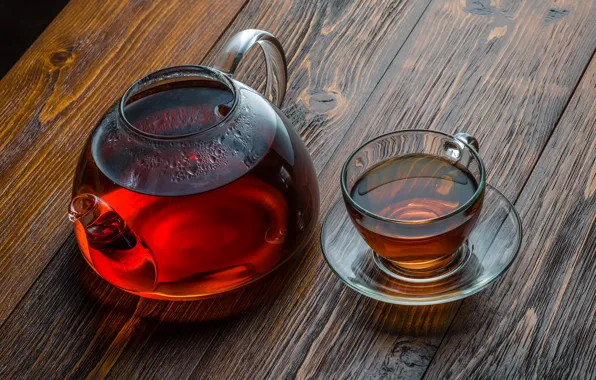 Glass, table, tea, kettle, Cup