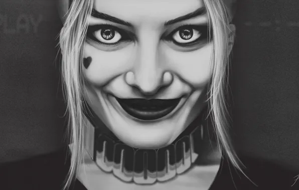 Girl, Face, Eyes, Fantasy, Art, Harley Quinn, Illustration, Harley Quinn