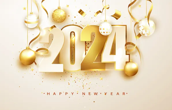 Figures, New year, date, composition, 2024, New Year 2024