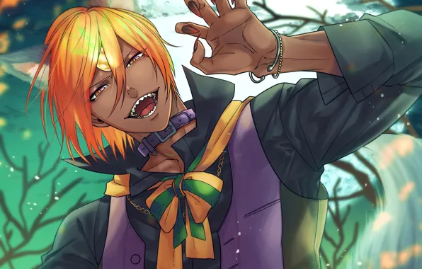 Look, fangs, guy, ears, Fanart, Archer, Fate/Grand Order, Pixiv