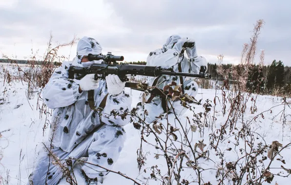 Picture winter, snow, weapons, sniper, camouflage, special forces
