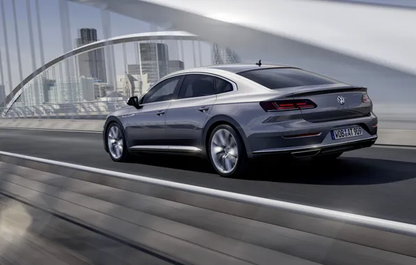Volkswagen, rear view, 2018, Elegance, liftback, 2017, Arteon, gray-silver