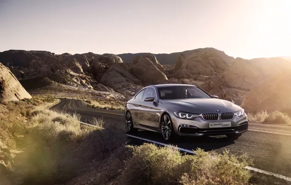 Picture Auto, Road, BMW, Desert, Machine, The concept, Grey, BMW