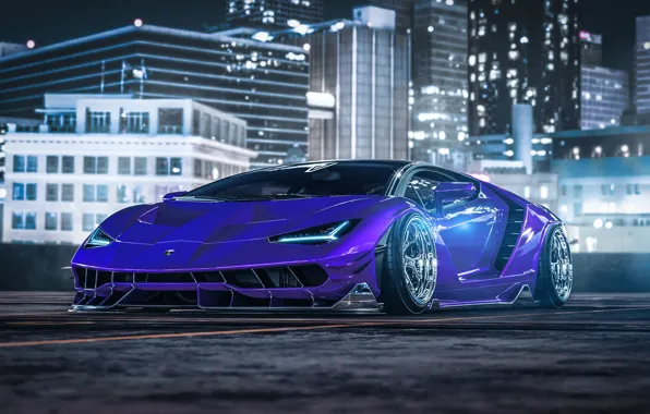 Auto, Night, The city, Lamborghini, Machine, Car, Art, Render