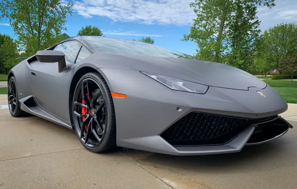 Picture grey, sports car, Huracan, Lamborghini Huracan