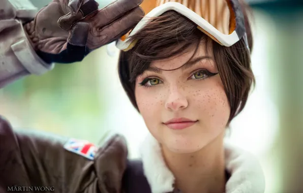 Tracer Wallpaper 4K, Cosplay, Overwatch