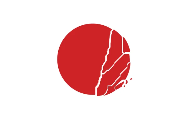 The sun, Japan, Round, Flag, Japan, Sun, Crack, The rift