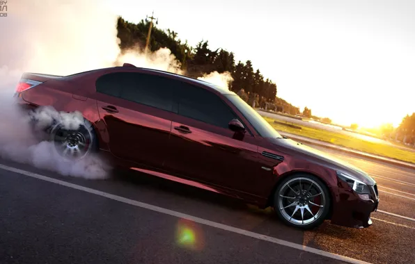 Picture Smoke, BMW, Dawn, BMW, E60, Smotra