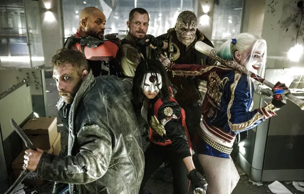 Fiction, fantasy, action, Jared Leto, Will Smith, Margot Robbie, 2016, Cara Delevingne