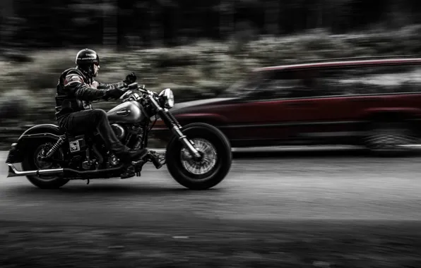 Picture road, motorcycle, biker