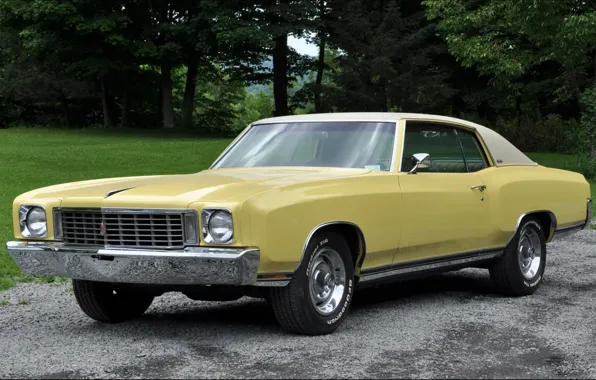 Yellow, Chevrolet, Chevrolet, chrome, Muscle car, 1972, Monte Carlo, Monte Carlo