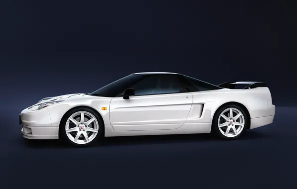 White, Machine, Honda, Car, Render, Rendering, Side view, Honda NSX