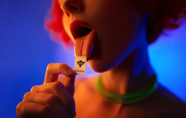 Language, girl, sponge, Igor Kondakov