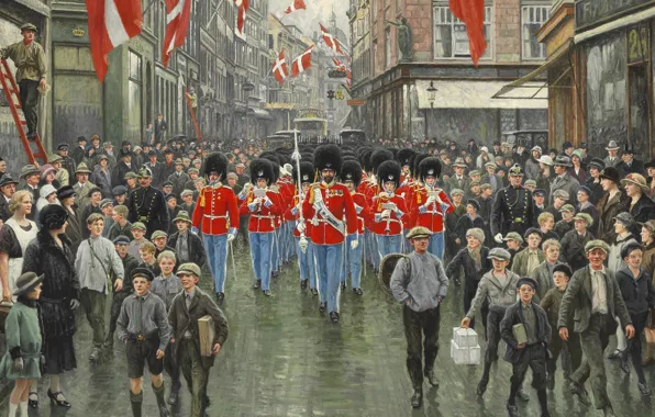 Danish painter, 1925, Danish painter, Paul Gustav Fischer, Paul Gustav Fischer, The King's Birthday, The …