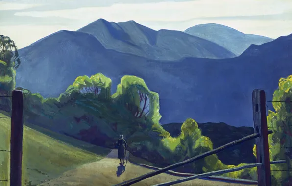 Picture landscape, mountains, picture, Rockwell Kent, Rockwell Kent, In Adirondack
