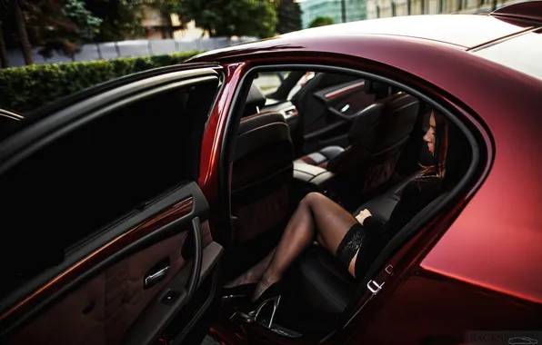 Machine, auto, girl, stockings, BMW, Shadow, girl, salon