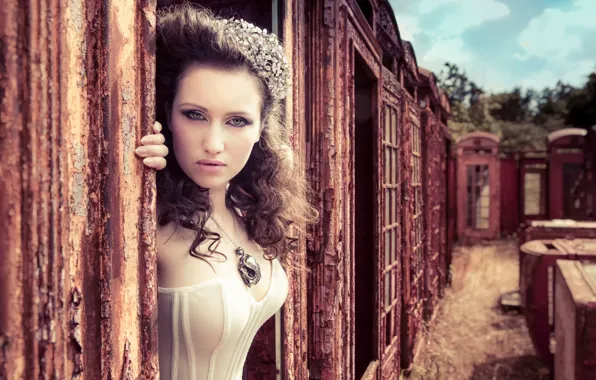 Picture vintage, steampunk, Beauty in the boxes