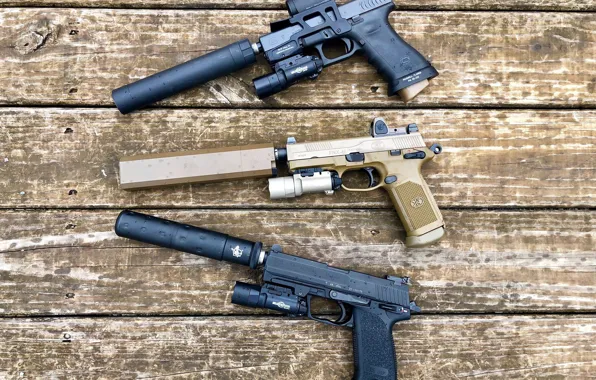 Picture gun, weapons, muffler