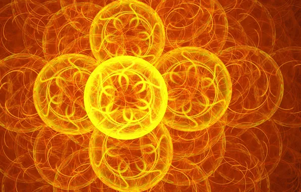 Picture flower, circles, abstraction, Wallpaper, pattern, figure, glow, wheel