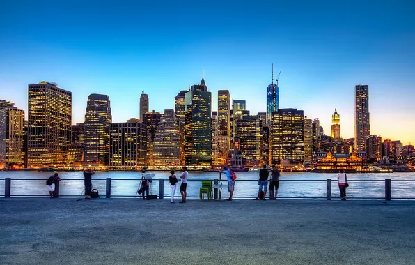 The city, building, New York, skyscrapers, the evening, USA, USA, NYC