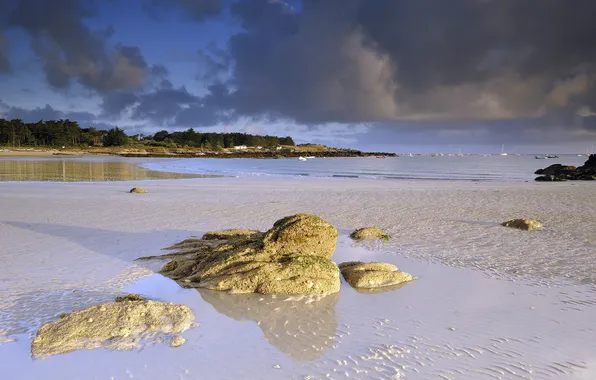 Sea, beach, landscape, Bay