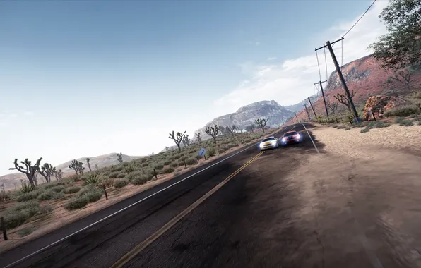 Picture mountains, race, track, highway, cars, Need for Speed Hot Pursuit