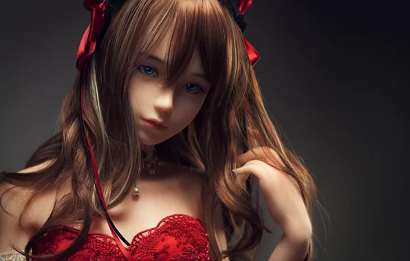 Girl, face, hair, doll, cutie